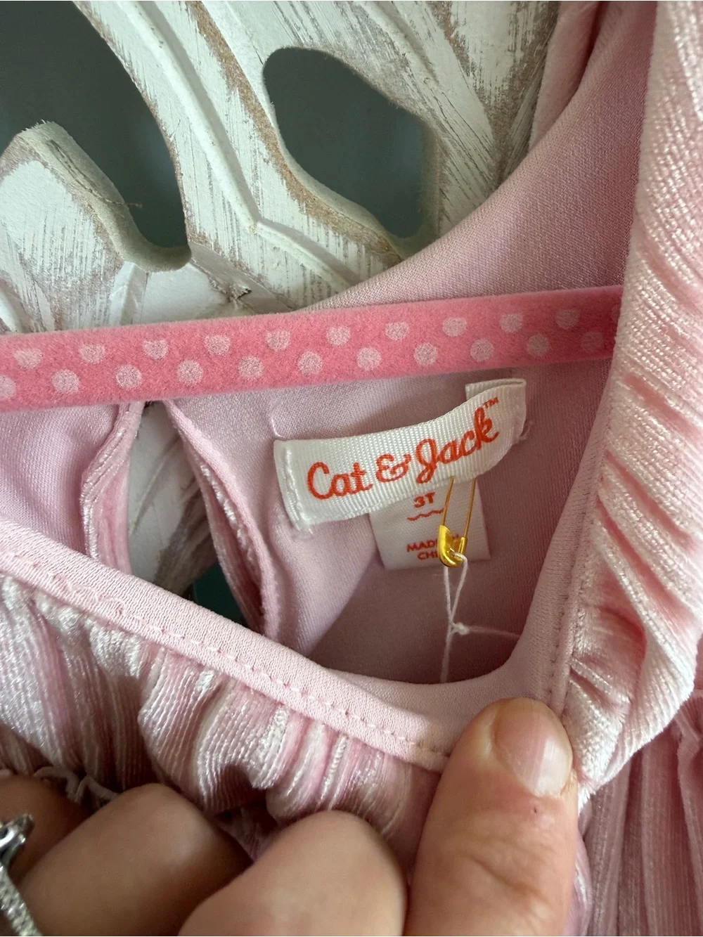 Cat & Jack Pink Pleated Velvet Dress Size 3T